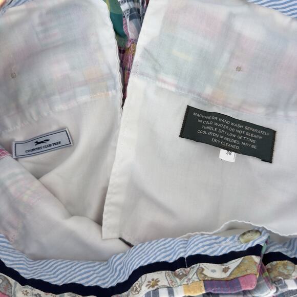 Country Club Prep Pants 36x29 Madras Plaid Patchwork Golf Preppy Trouser - Picture 8 of 8